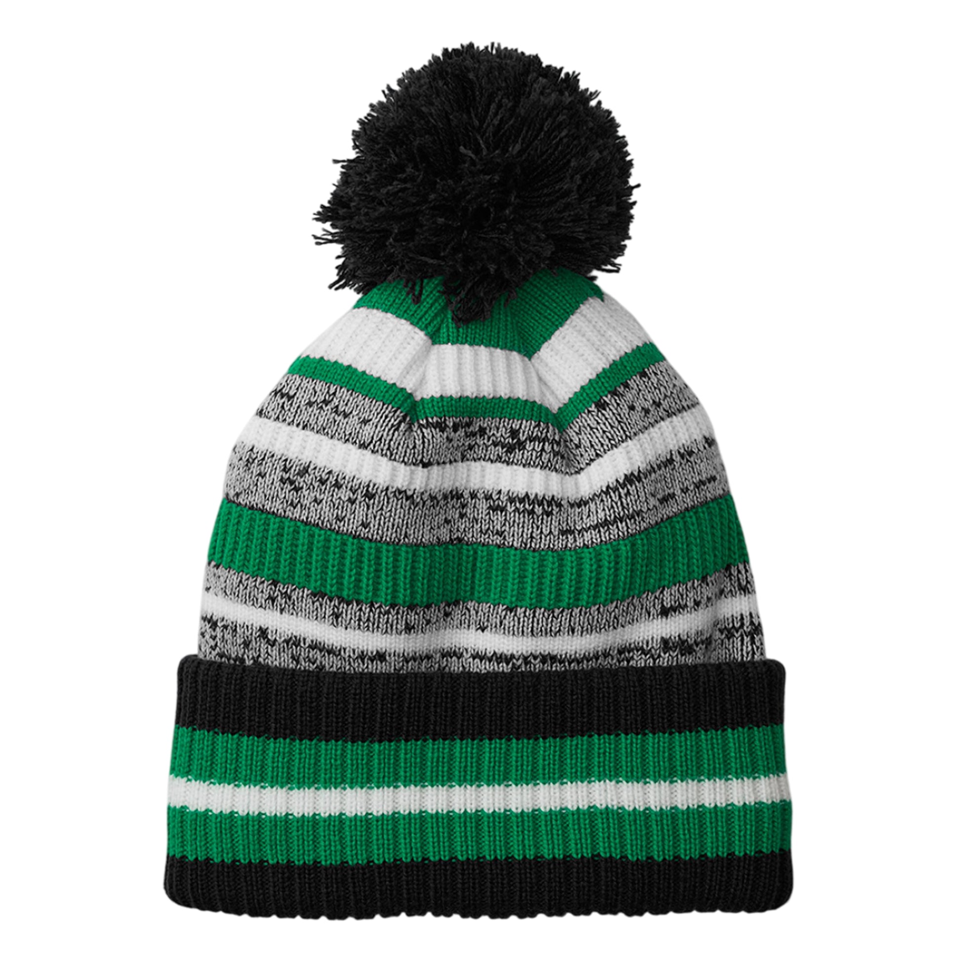Black-Kelly Green-White - Front - Beechfield Unisex Adult Multi-Sport Fan Beanie