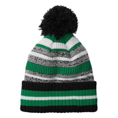 Black-Kelly Green-White - Front - Beechfield Unisex Adult Multi-Sport Fan Beanie