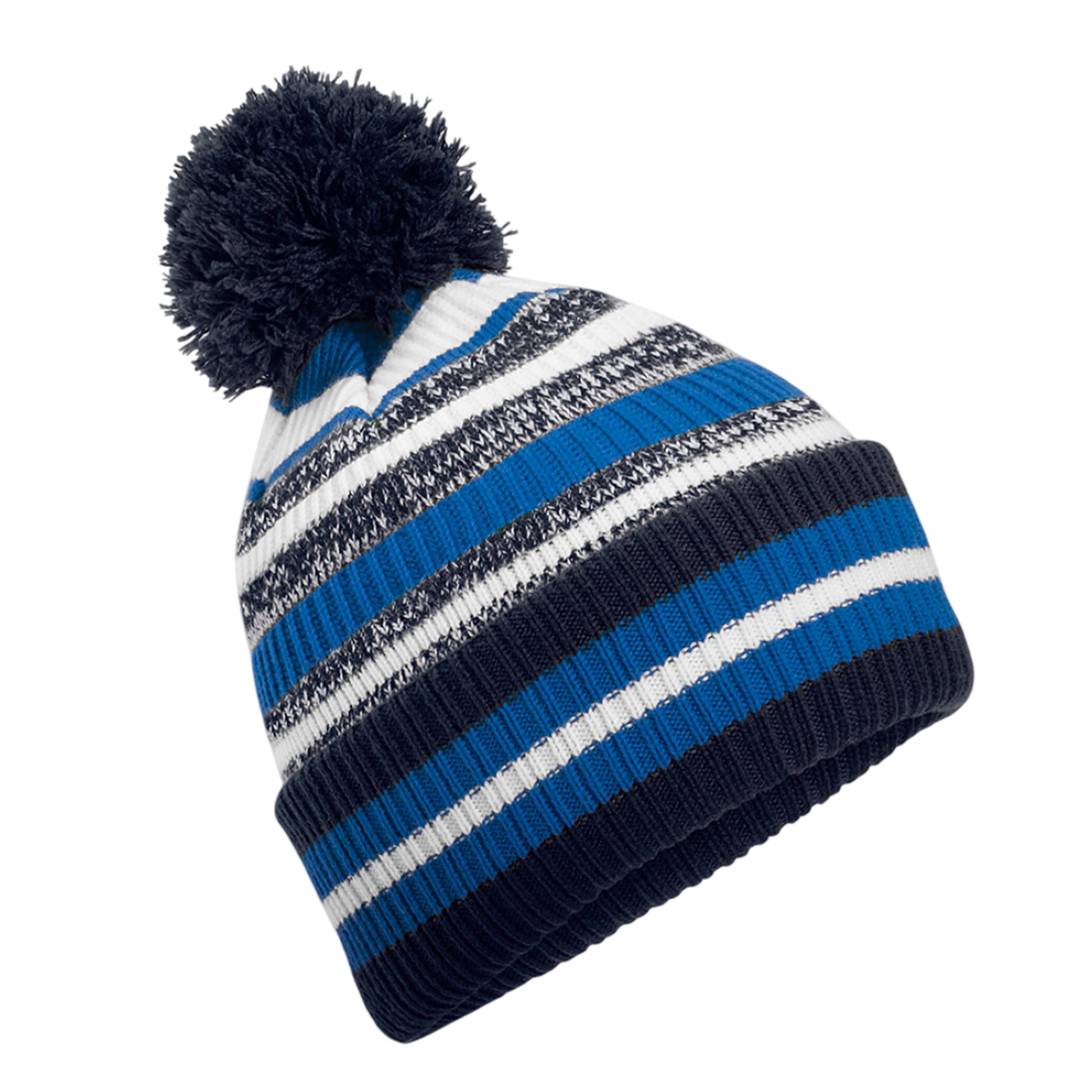 French Navy-Sapphire Blue-White - Back - Beechfield Unisex Adult Multi-Sport Fan Beanie