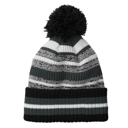 Black-Graphite-White - Front - Beechfield Unisex Adult Multi-Sport Fan Beanie