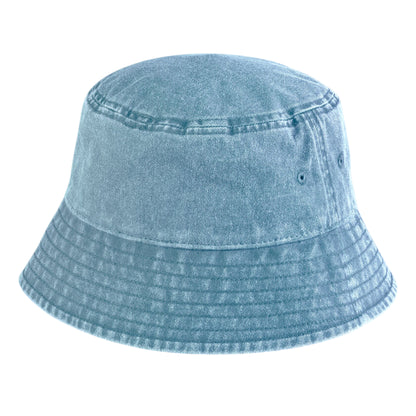 Vintage Light Blue - Back - Beechfield Childrens-Kids Vintage Bucket Hat