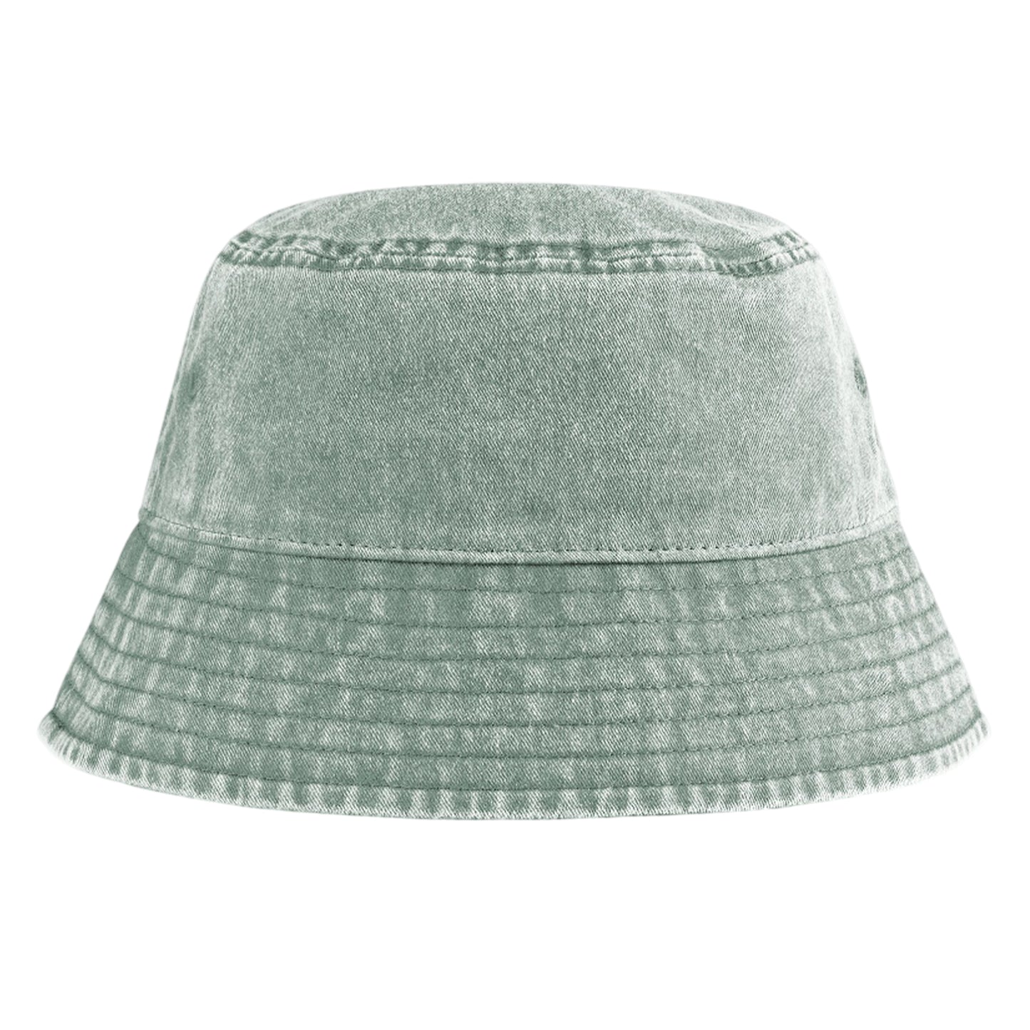 Vintage Sage Green - Front - Beechfield Childrens-Kids Vintage Bucket Hat