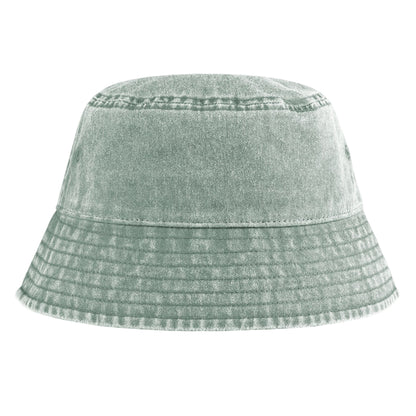 Vintage Sage Green - Front - Beechfield Childrens-Kids Vintage Bucket Hat