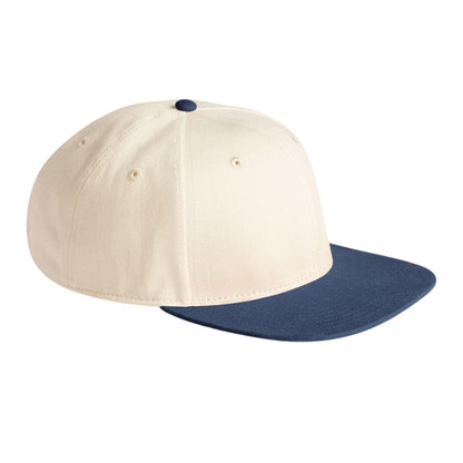 Natural-Navy - Front - Beechfield Unisex Adult Contrast 6 Panel Baseball Cap