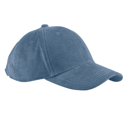 Slate Blue - Front - Beechfield Unisex Adult EarthAware Cord Organic Baseball Cap