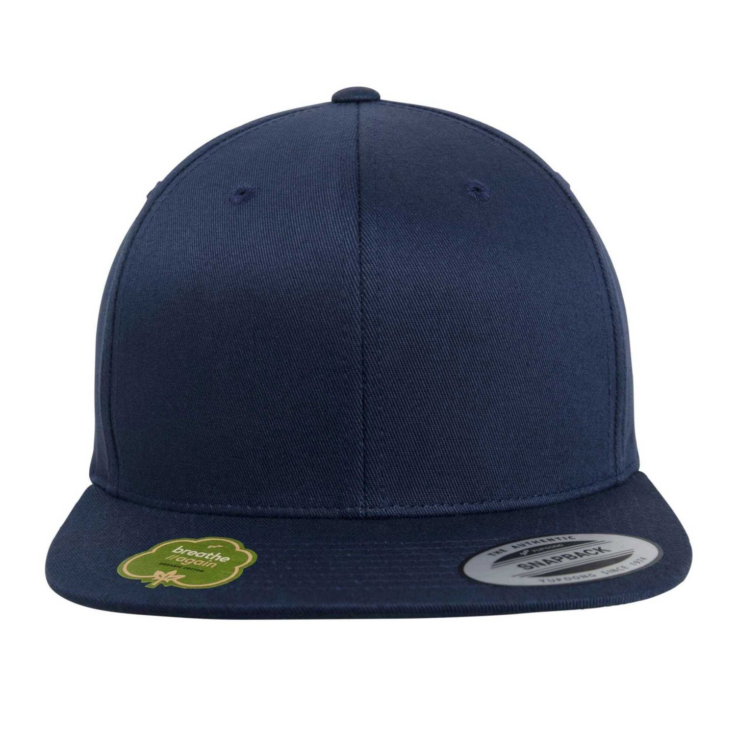 Navy - Front - Flexfit Organic Cotton Snapback Cap