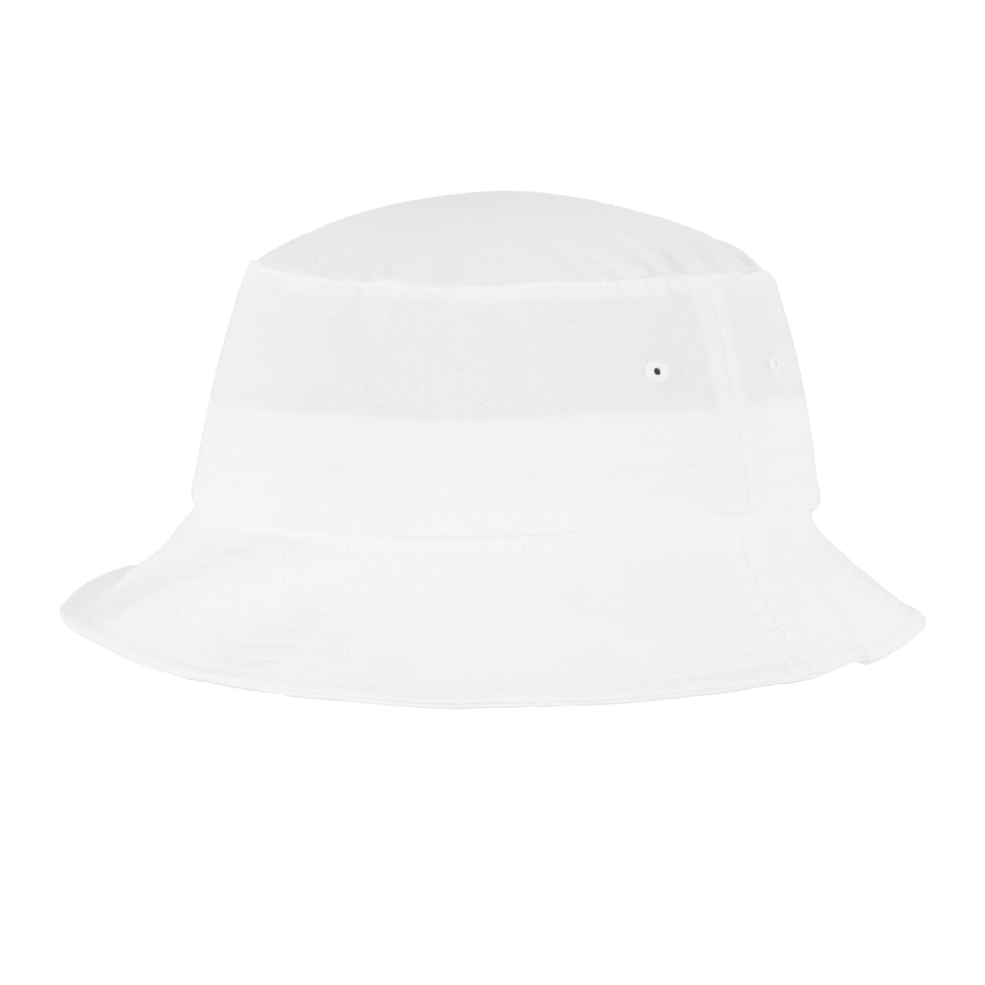 White - Side - Flexfit Unisex Adult Cotton Twill Bucket Hat