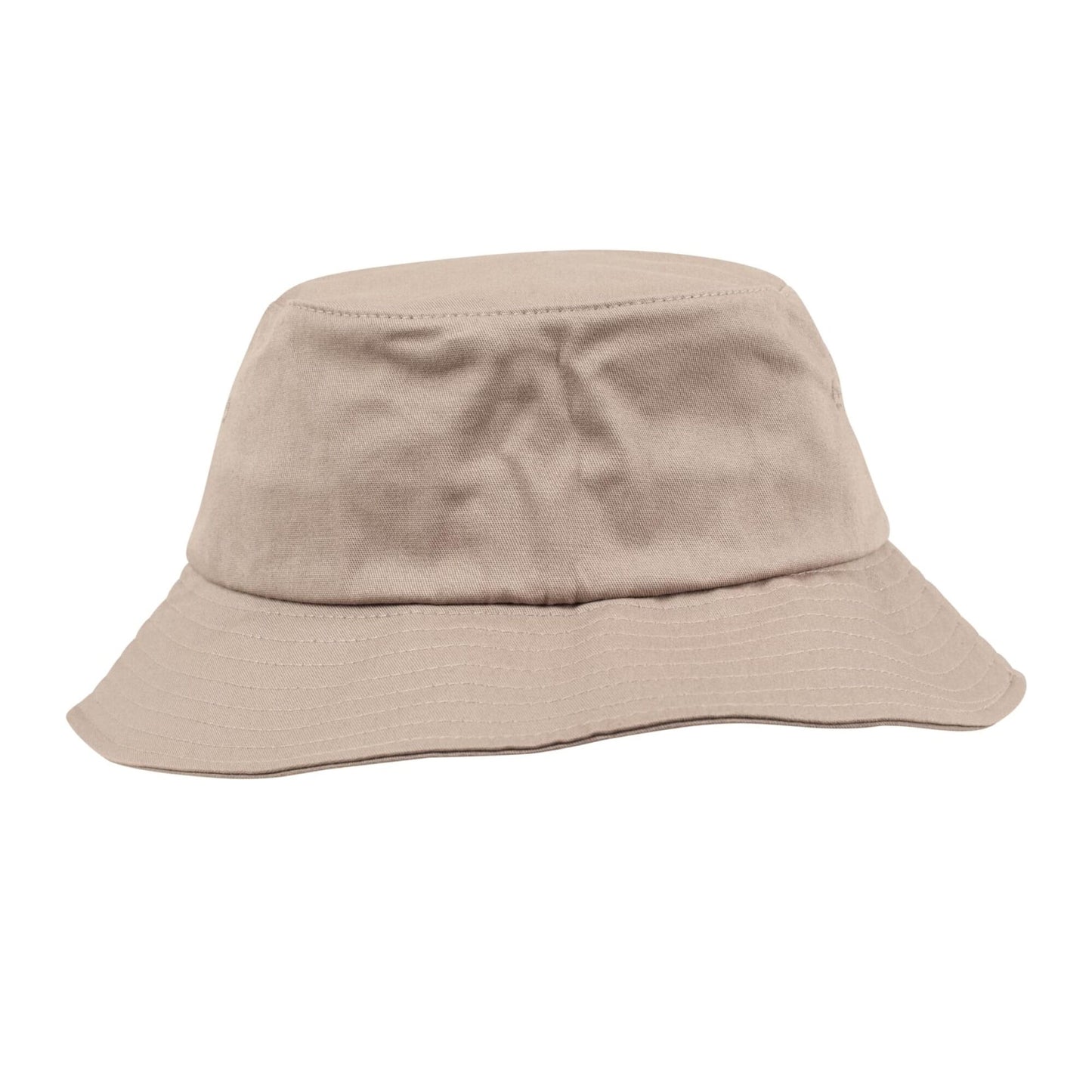 Khaki - Front - Flexfit Unisex Adult Cotton Twill Bucket Hat