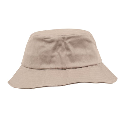 Khaki - Front - Flexfit Unisex Adult Cotton Twill Bucket Hat