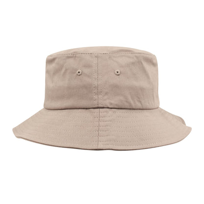 Khaki - Back - Flexfit Unisex Adult Cotton Twill Bucket Hat