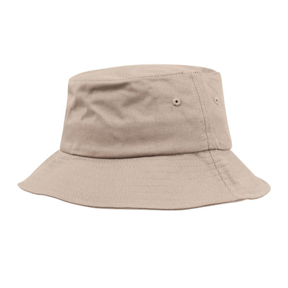 Khaki - Side - Flexfit Unisex Adult Cotton Twill Bucket Hat
