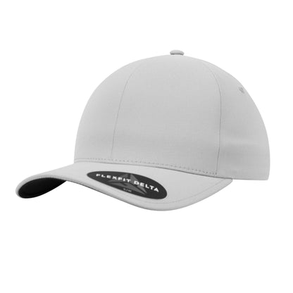 Silver - Front - Flexfit Delta Carbon Cap