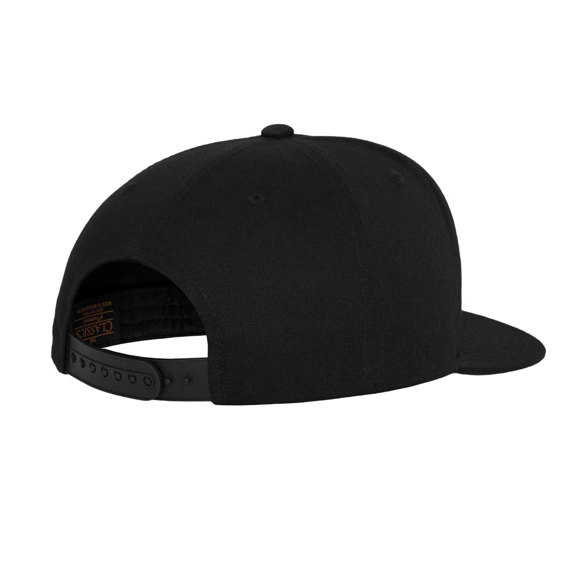 Black - Back - Flexfit 5 Panel Cotton Twill Snapback Cap