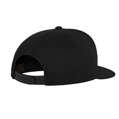 Black - Back - Flexfit 5 Panel Cotton Twill Snapback Cap