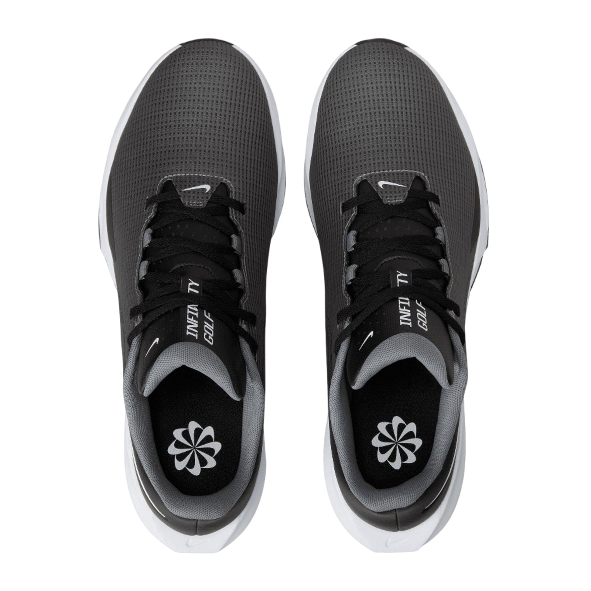Black-White-Smoke Grey - Pack Shot - Nike Golf Mens Infinity Trainers