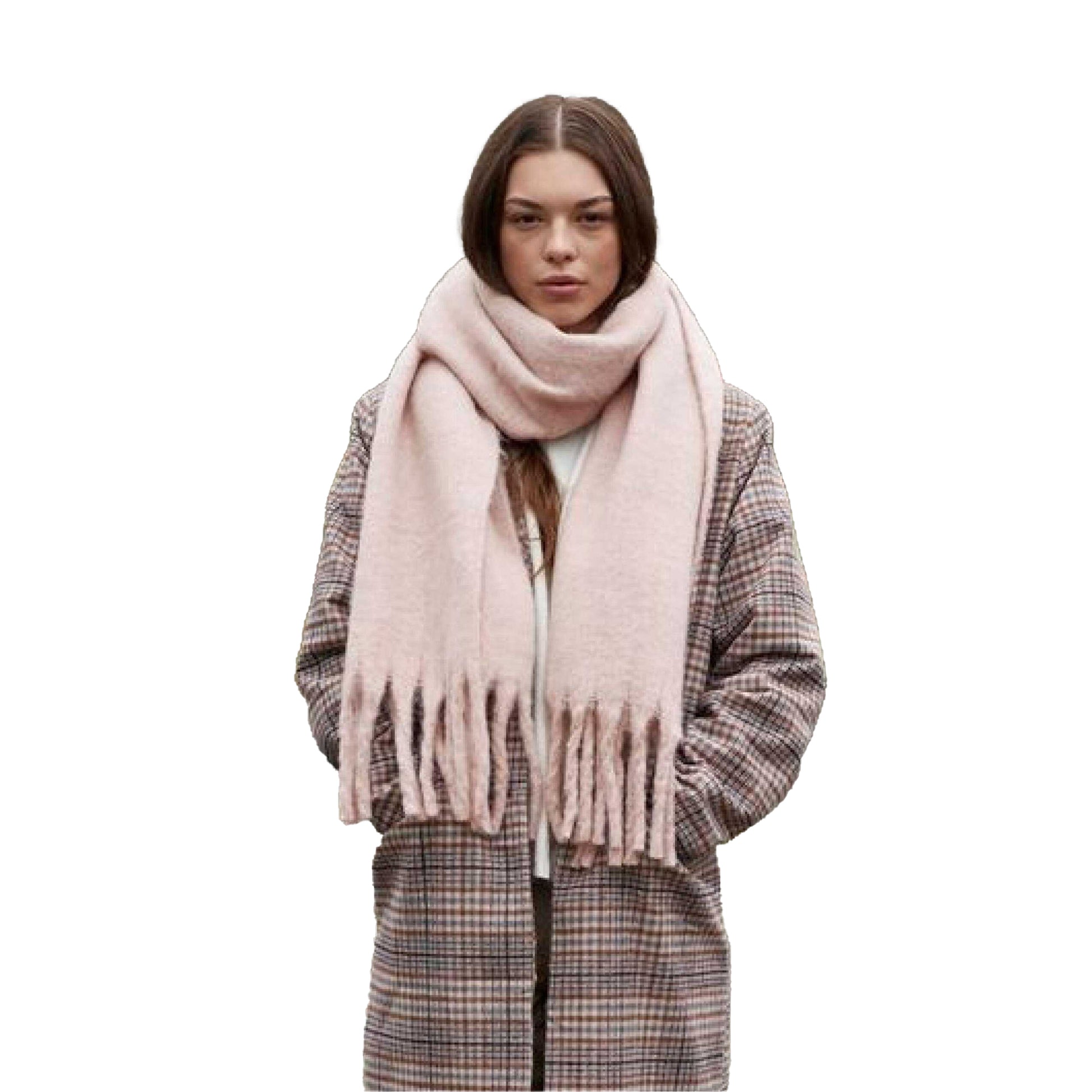 Blush - Back - Beechfield Fluffy Scarf