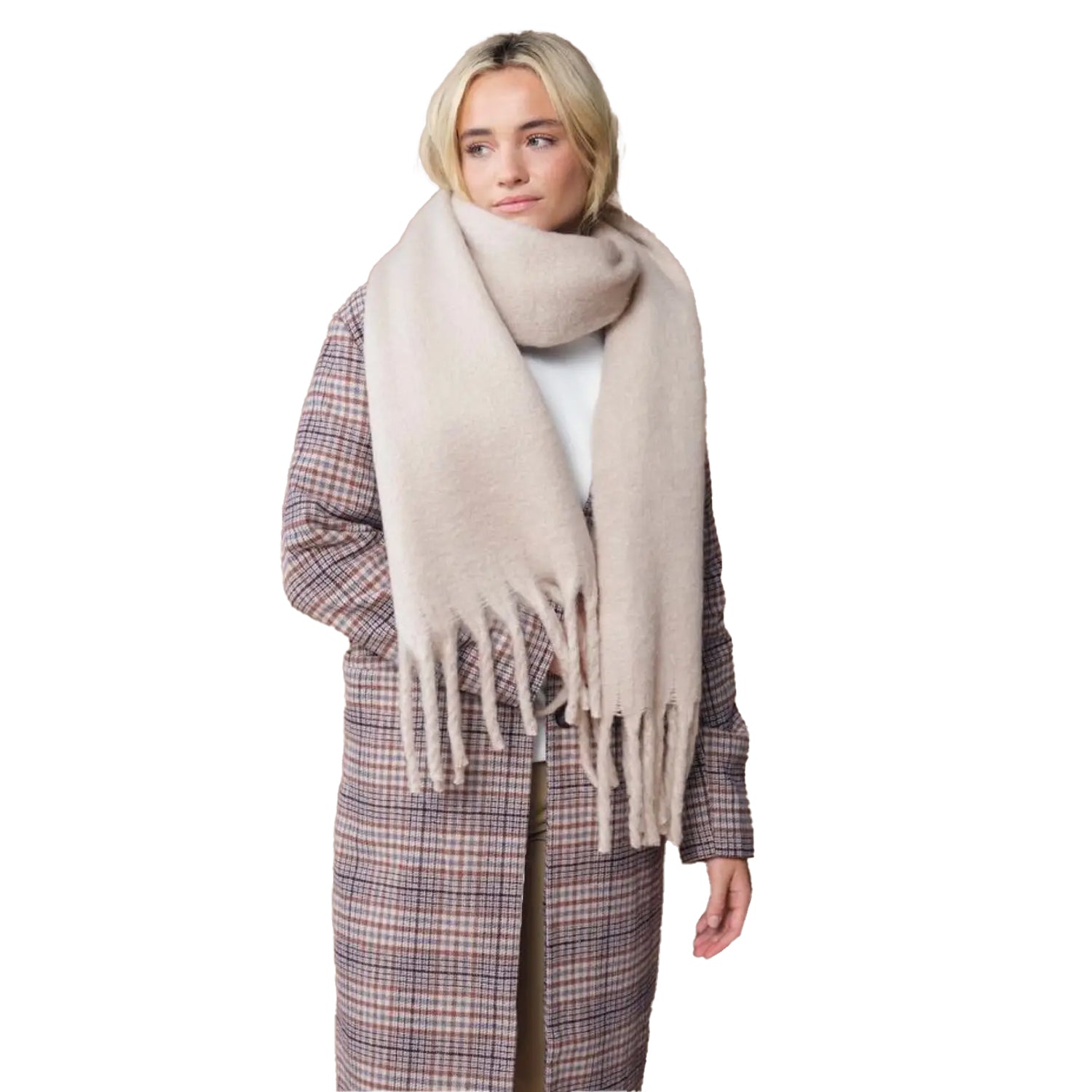 Natural Stone - Back - Beechfield Fluffy Scarf