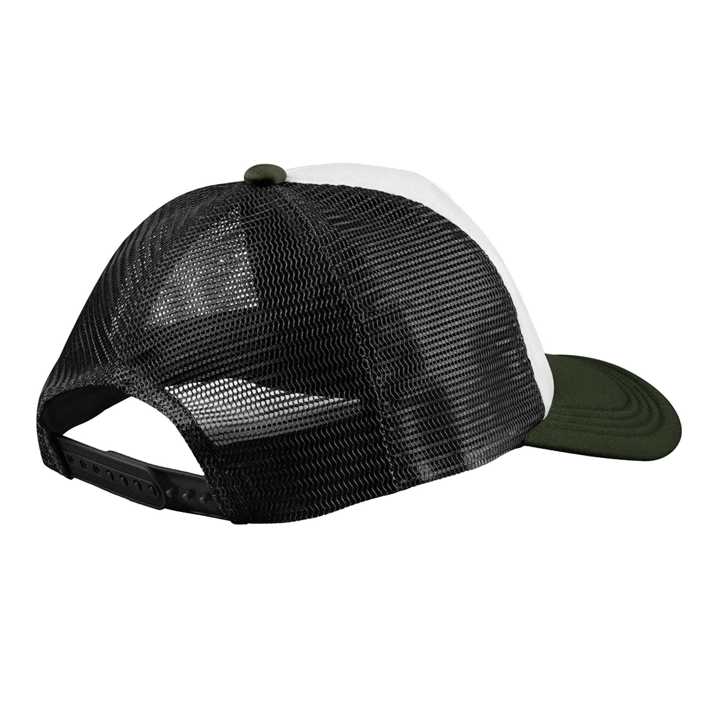 Black-Dark Olive - Back - Beechfield Unisex Adult Retro 5 Panel Trucker Cap