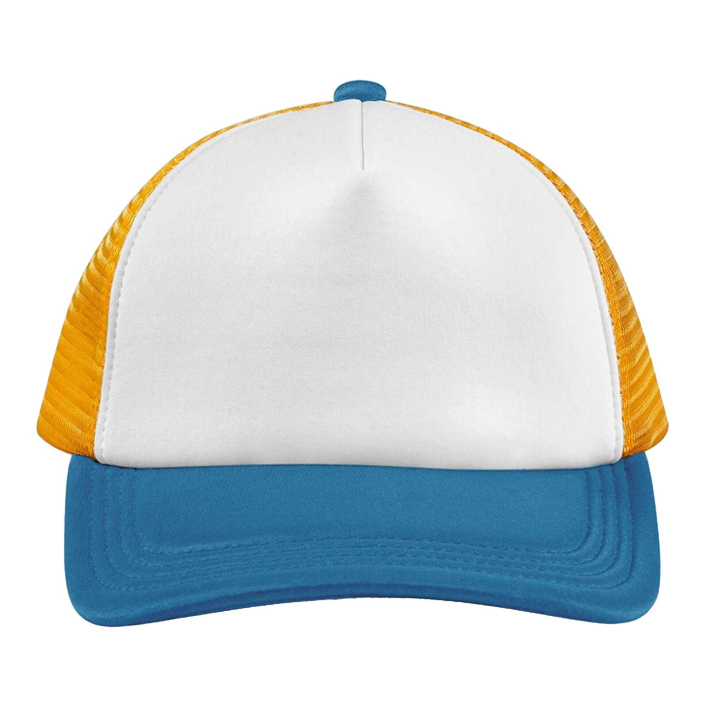 Sunflower-Heritage Blue - Side - Beechfield Unisex Adult Retro 5 Panel Trucker Cap