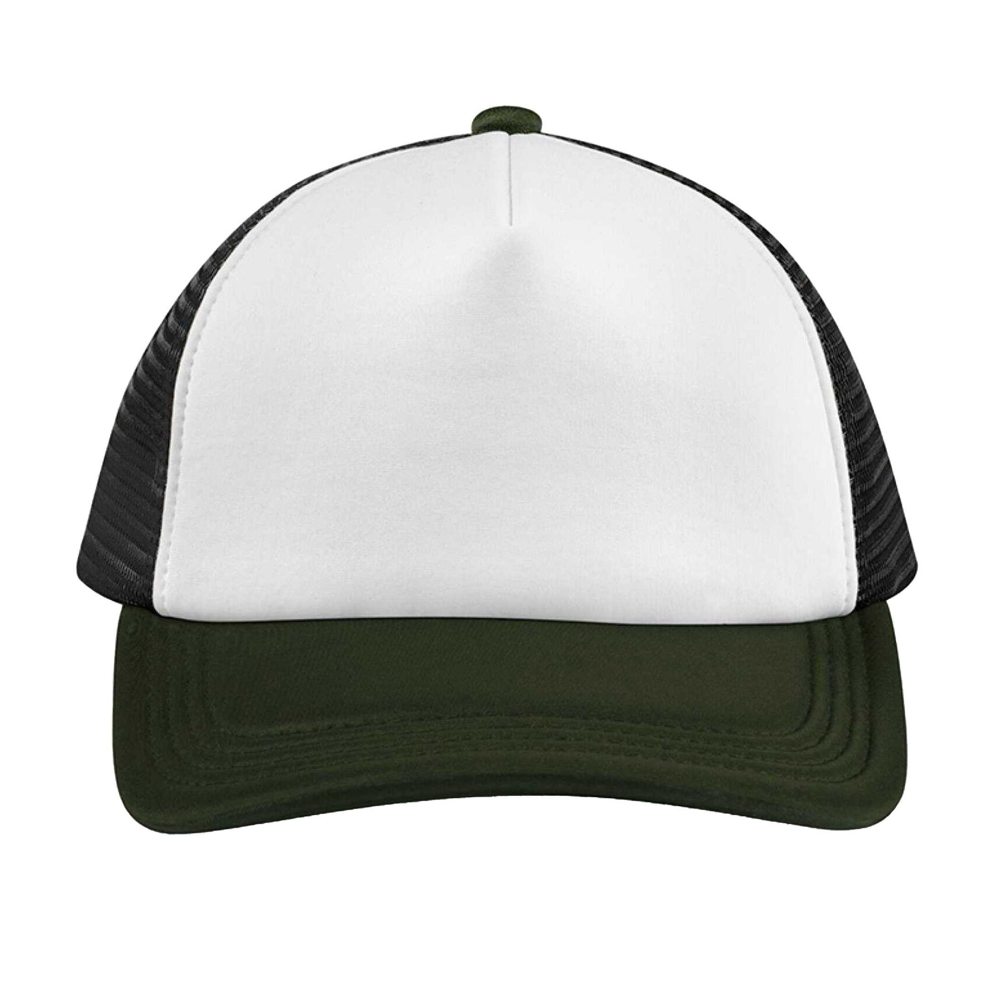 Black-Dark Olive - Side - Beechfield Unisex Adult Retro 5 Panel Trucker Cap