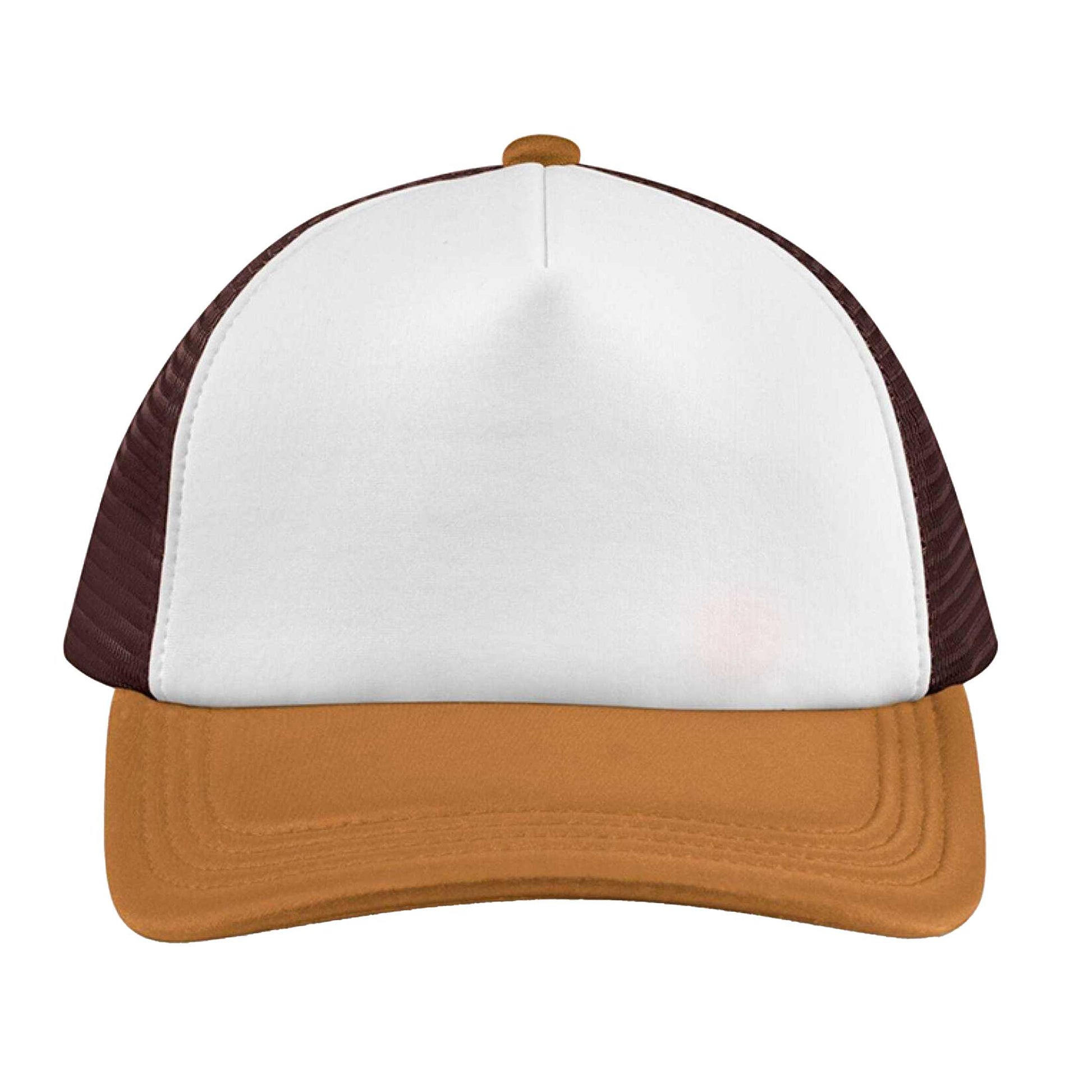 Chocolate-Dark Amber - Side - Beechfield Unisex Adult Retro 5 Panel Trucker Cap
