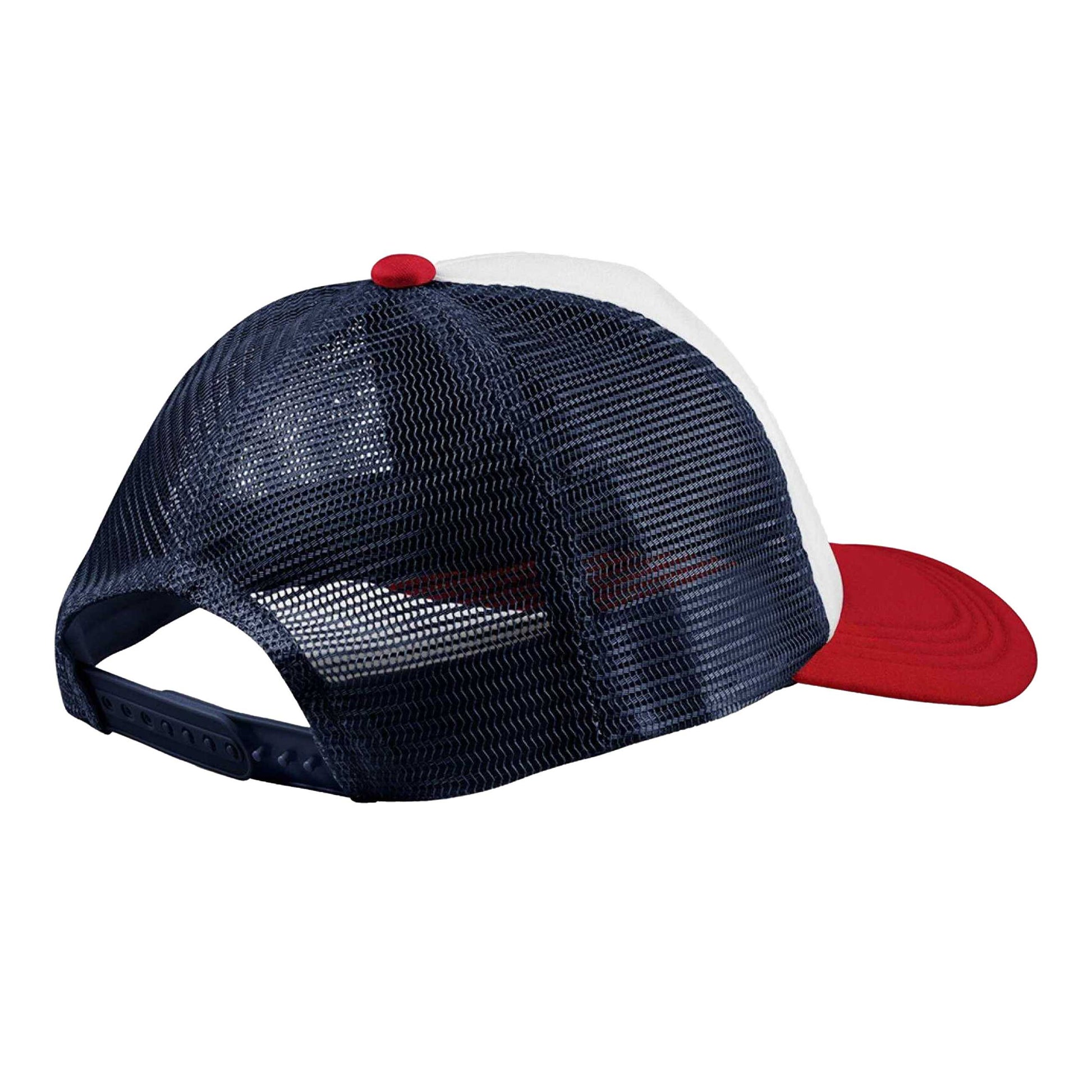 Navy-Red - Back - Beechfield Unisex Adult Retro 5 Panel Trucker Cap
