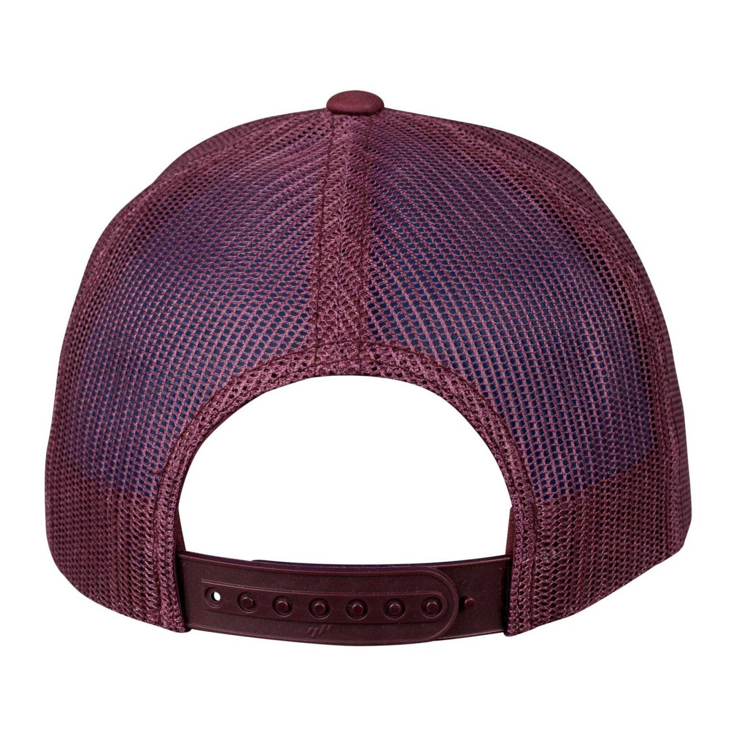 Maroon-White - Back - Flexfit Unisex Adult Retro Colour Block Trucker Cap