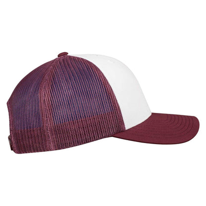 Maroon-White - Lifestyle - Flexfit Unisex Adult Retro Colour Block Trucker Cap