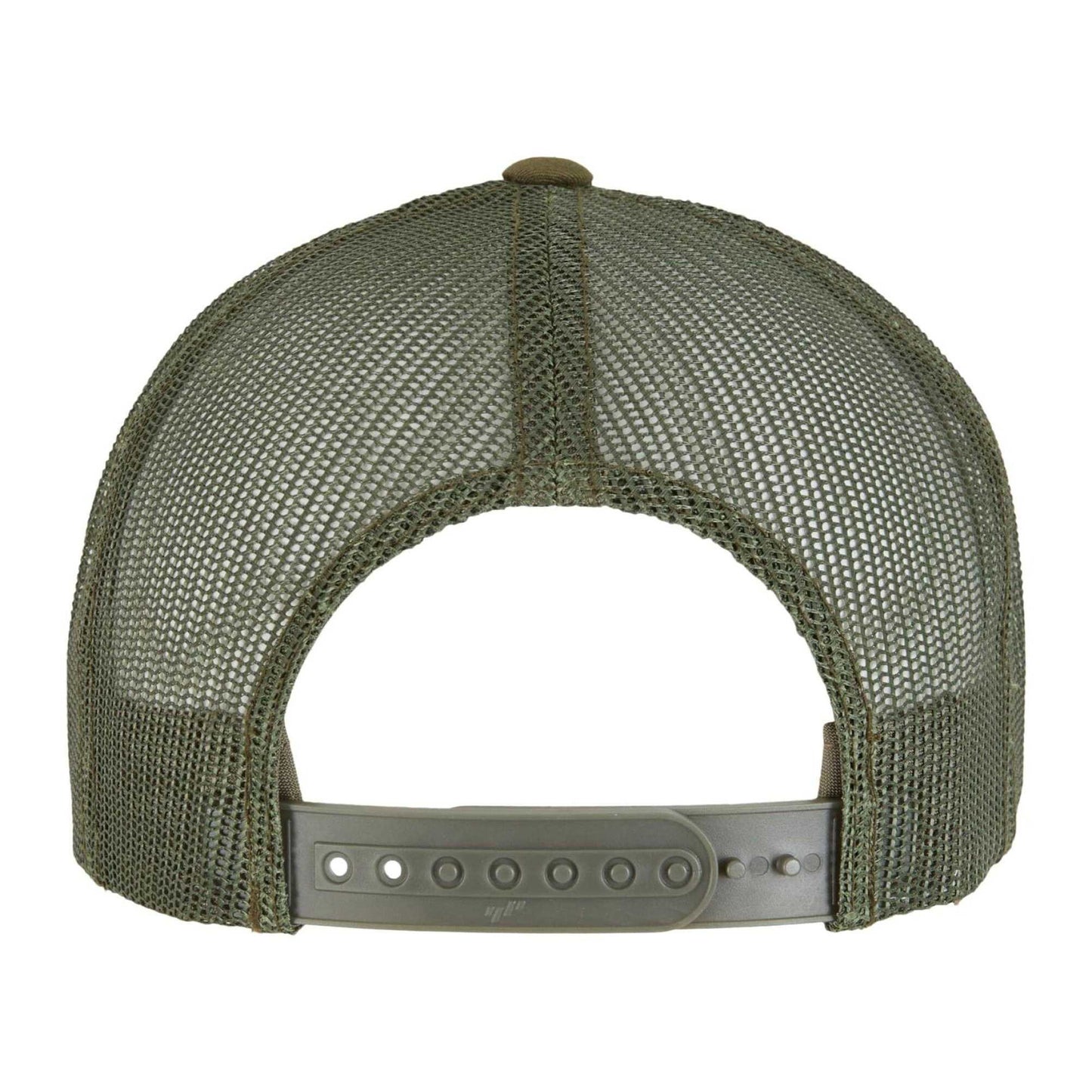 Moss Green-White-Olive - Back - Flexfit Unisex Adult Retro Colour Block Trucker Cap