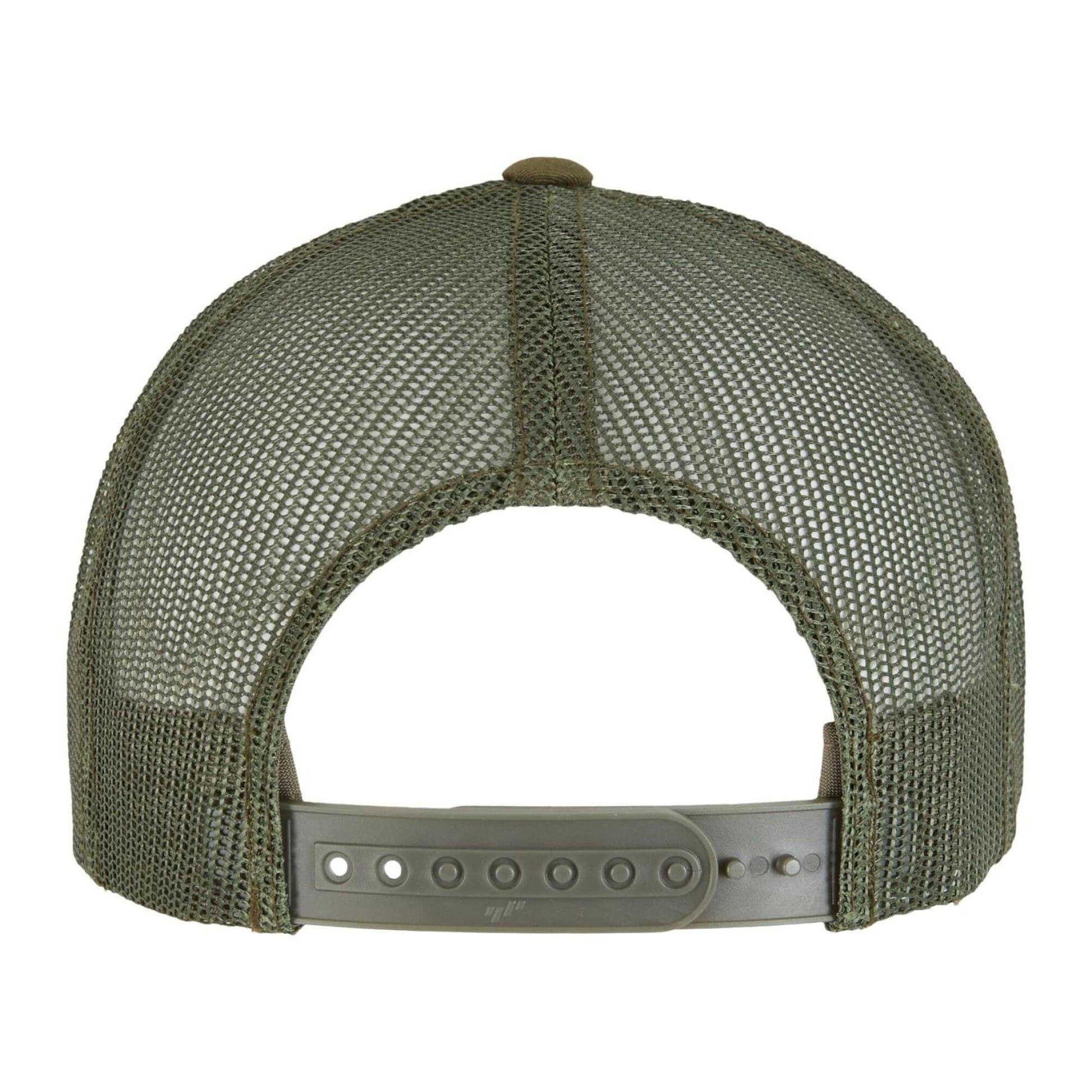 Moss Green-White-Olive - Back - Flexfit Unisex Adult Retro Colour Block Trucker Cap