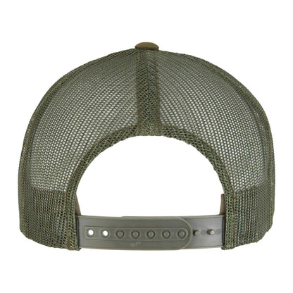 Moss Green-White-Olive - Back - Flexfit Unisex Adult Retro Colour Block Trucker Cap