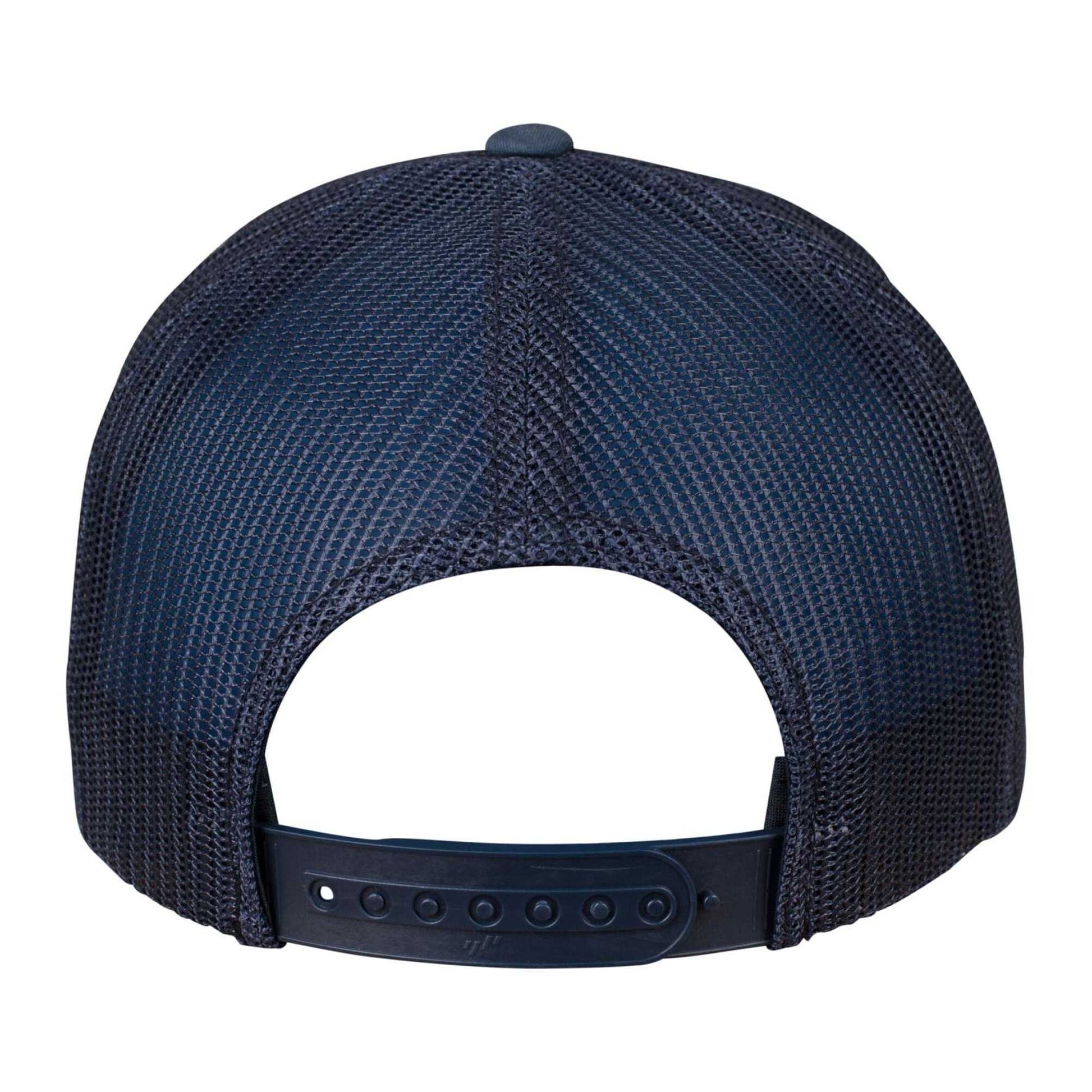 Navy-White - Back - Flexfit Unisex Adult Retro Colour Block Trucker Cap