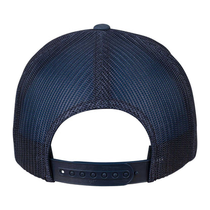Navy-White - Back - Flexfit Unisex Adult Retro Colour Block Trucker Cap