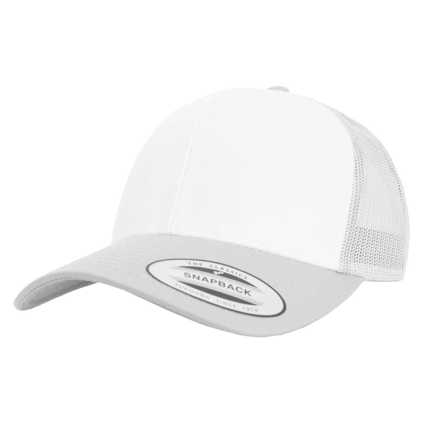 Silver-White - Front - Flexfit Unisex Adult Retro Colour Block Trucker Cap
