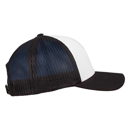Black-White - Lifestyle - Flexfit Unisex Adult Retro Colour Block Trucker Cap