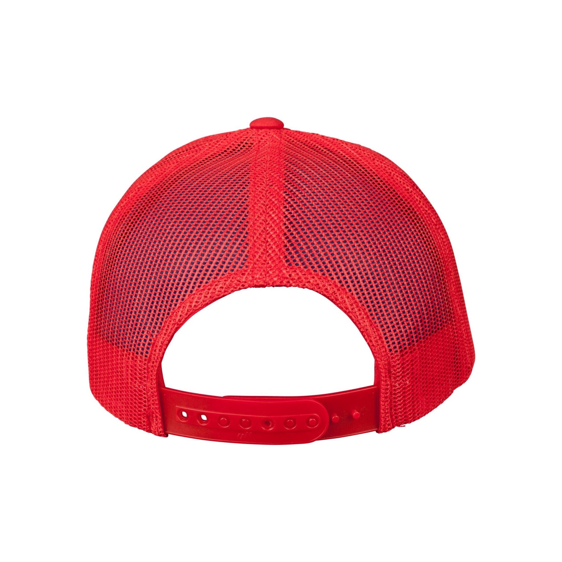 Red-White - Back - Flexfit Unisex Adult Retro Colour Block Trucker Cap