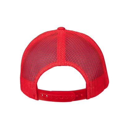 Red-White - Back - Flexfit Unisex Adult Retro Colour Block Trucker Cap