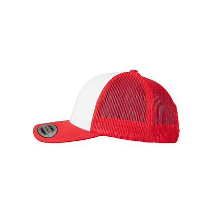 Red-White - Lifestyle - Flexfit Unisex Adult Retro Colour Block Trucker Cap