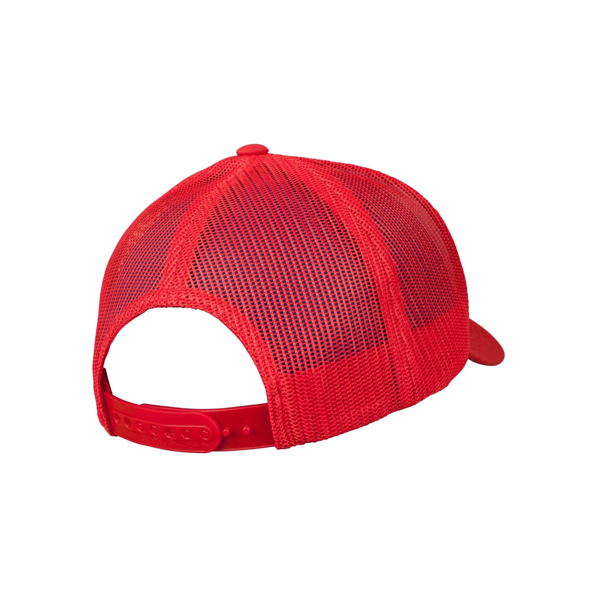 Red-White - Close up - Flexfit Unisex Adult Retro Colour Block Trucker Cap