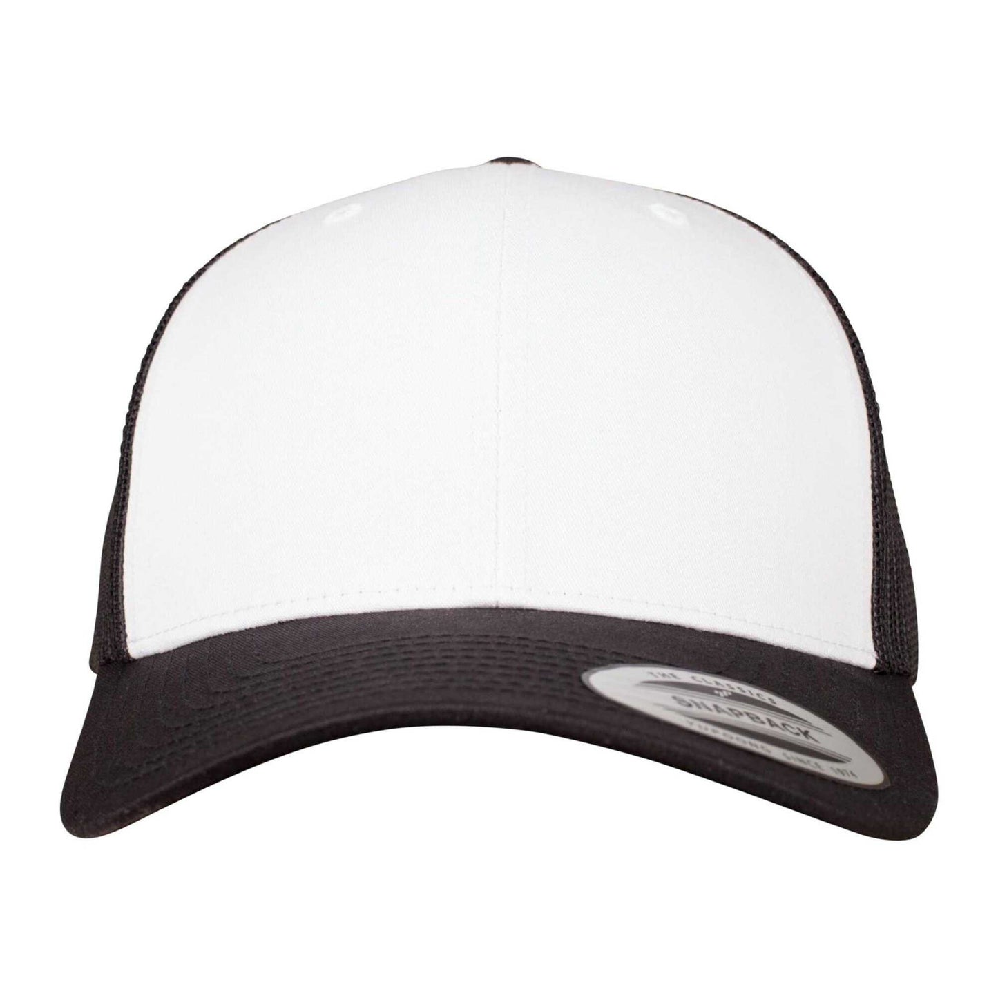 Black-White - Pack Shot - Flexfit Unisex Adult Retro Colour Block Trucker Cap