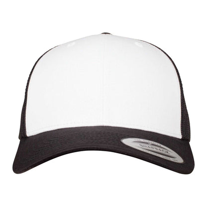 Black-White - Pack Shot - Flexfit Unisex Adult Retro Colour Block Trucker Cap