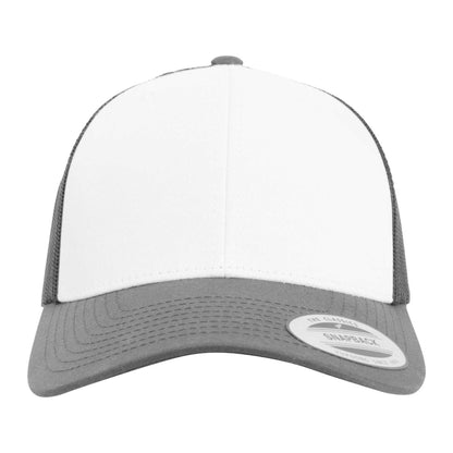 Dark Grey-White - Side - Flexfit Unisex Adult Retro Colour Block Trucker Cap