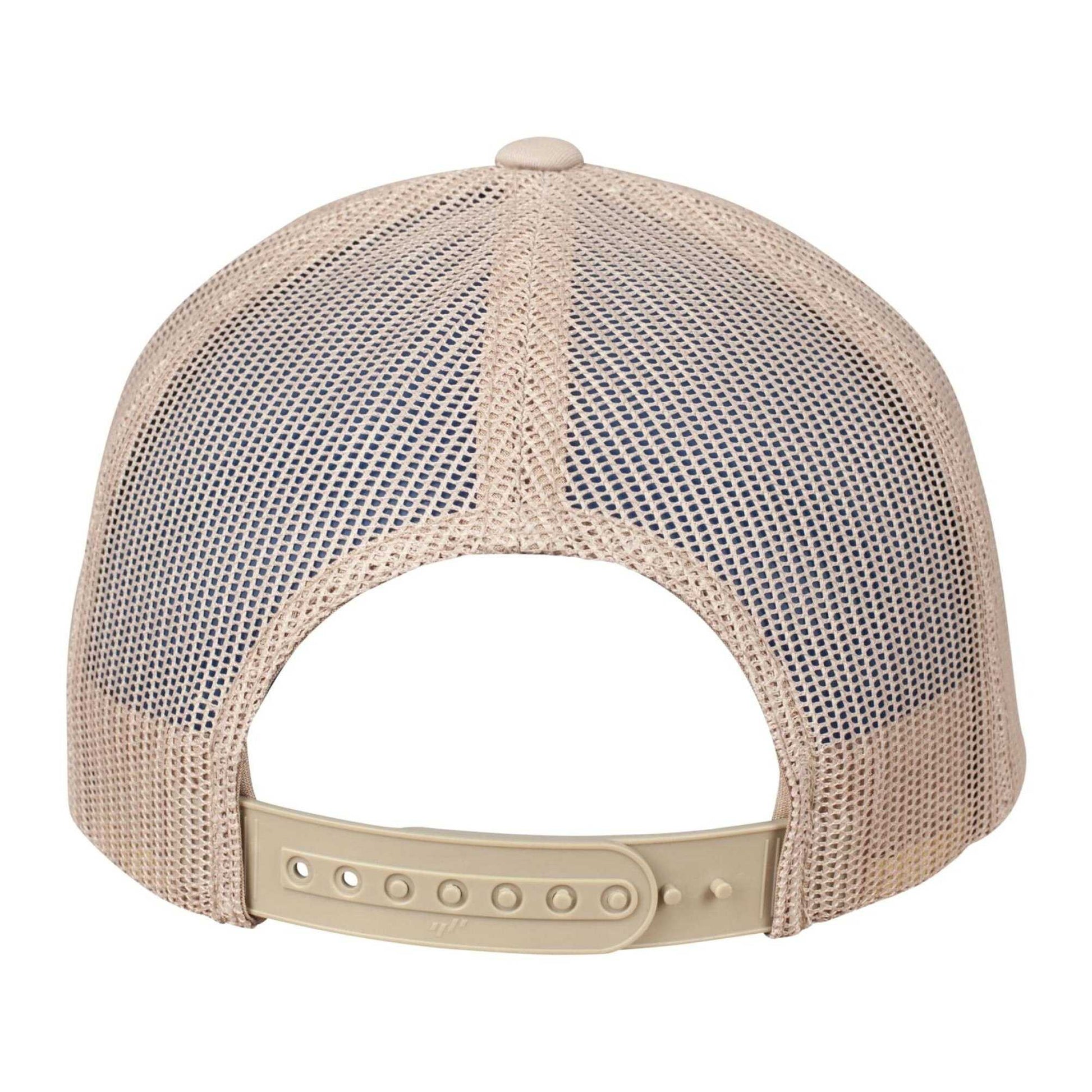 Khaki Brown-White - Back - Flexfit Unisex Adult Retro Colour Block Trucker Cap