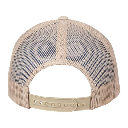 Khaki Brown-White - Back - Flexfit Unisex Adult Retro Colour Block Trucker Cap