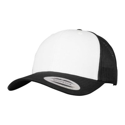 Black-White - Front - Flexfit Unisex Adult Retro Colour Block Trucker Cap