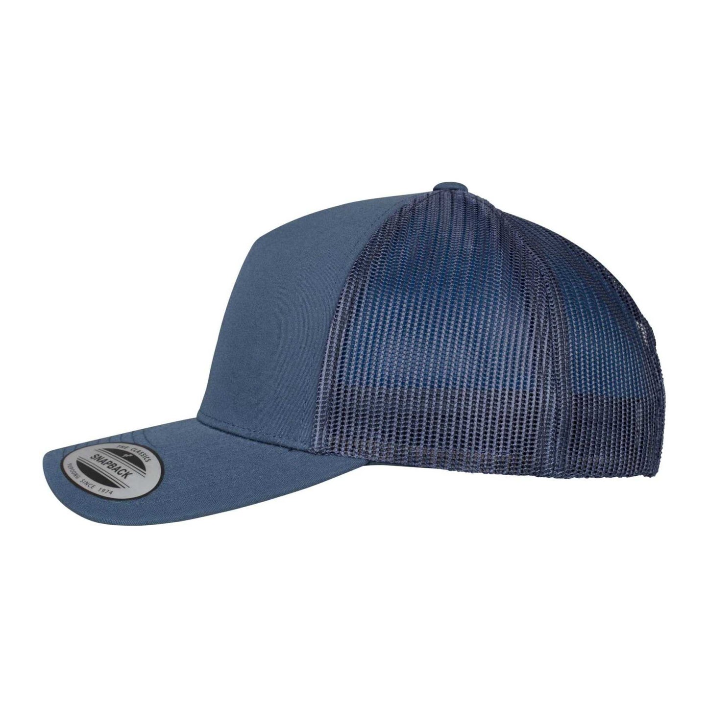 Navy - Side - Flexfit Unisex Adult Retro 5 Panel Trucker Cap