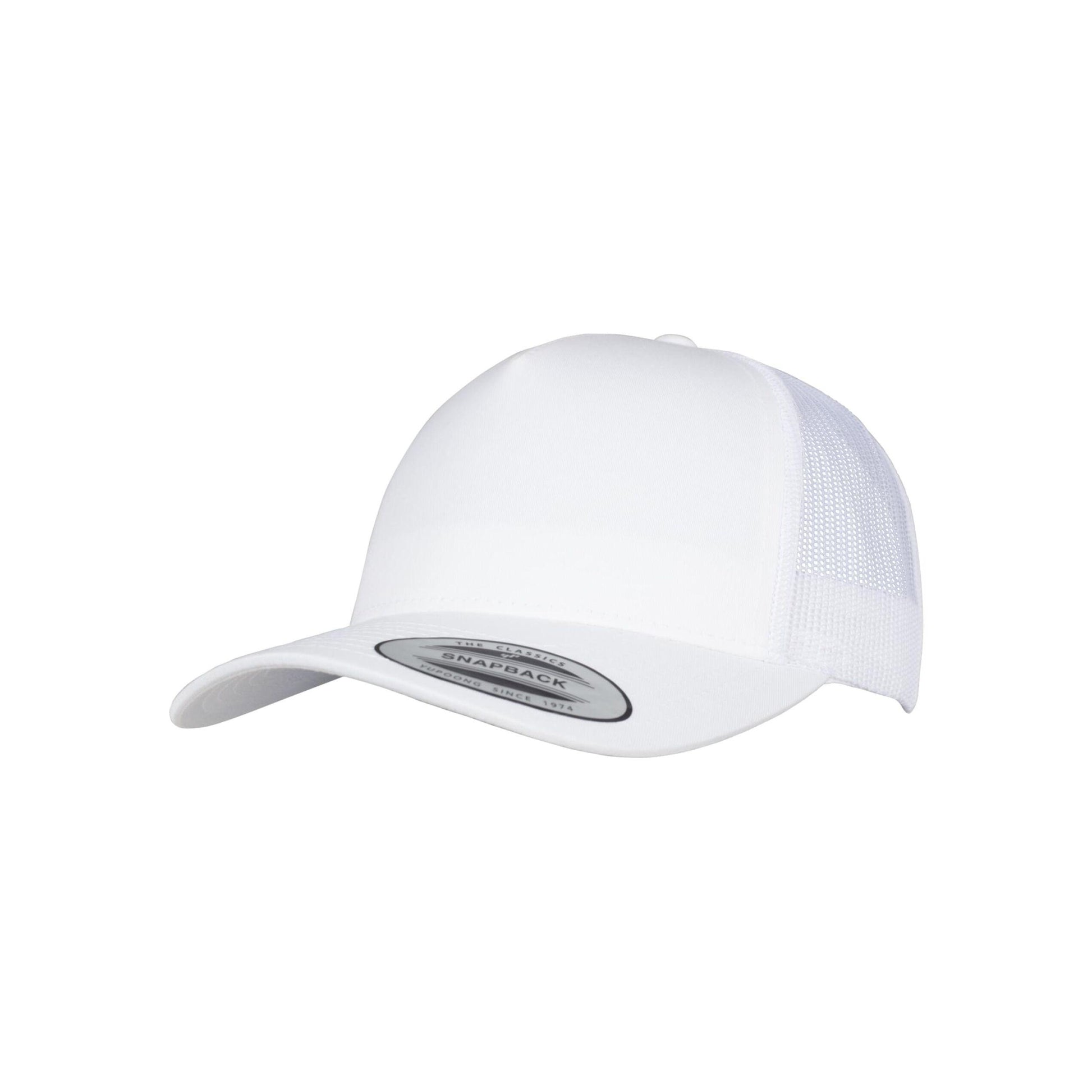 White - Lifestyle - Flexfit Unisex Adult Retro 5 Panel Trucker Cap