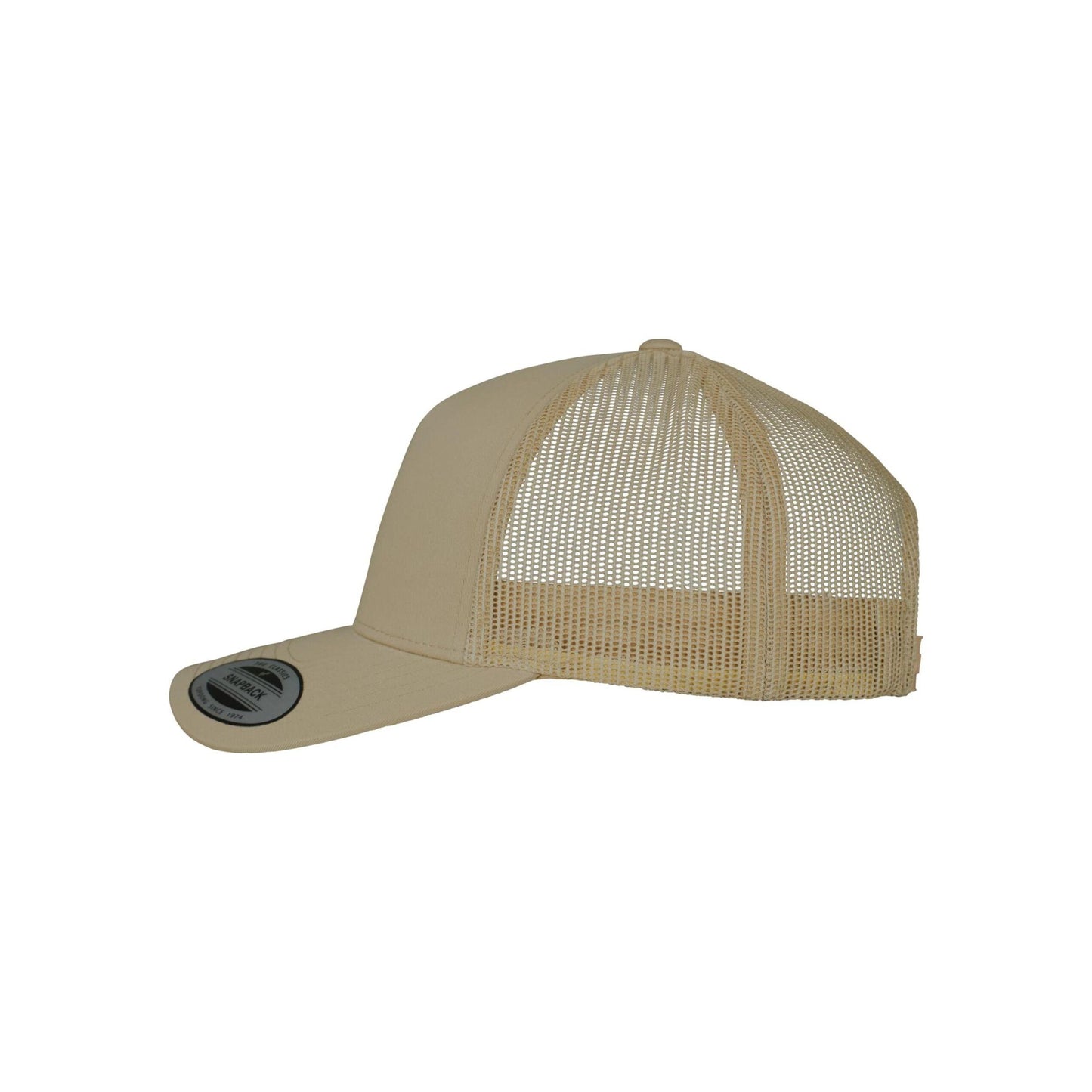 Khaki Brown - Pack Shot - Flexfit Unisex Adult Retro 5 Panel Trucker Cap
