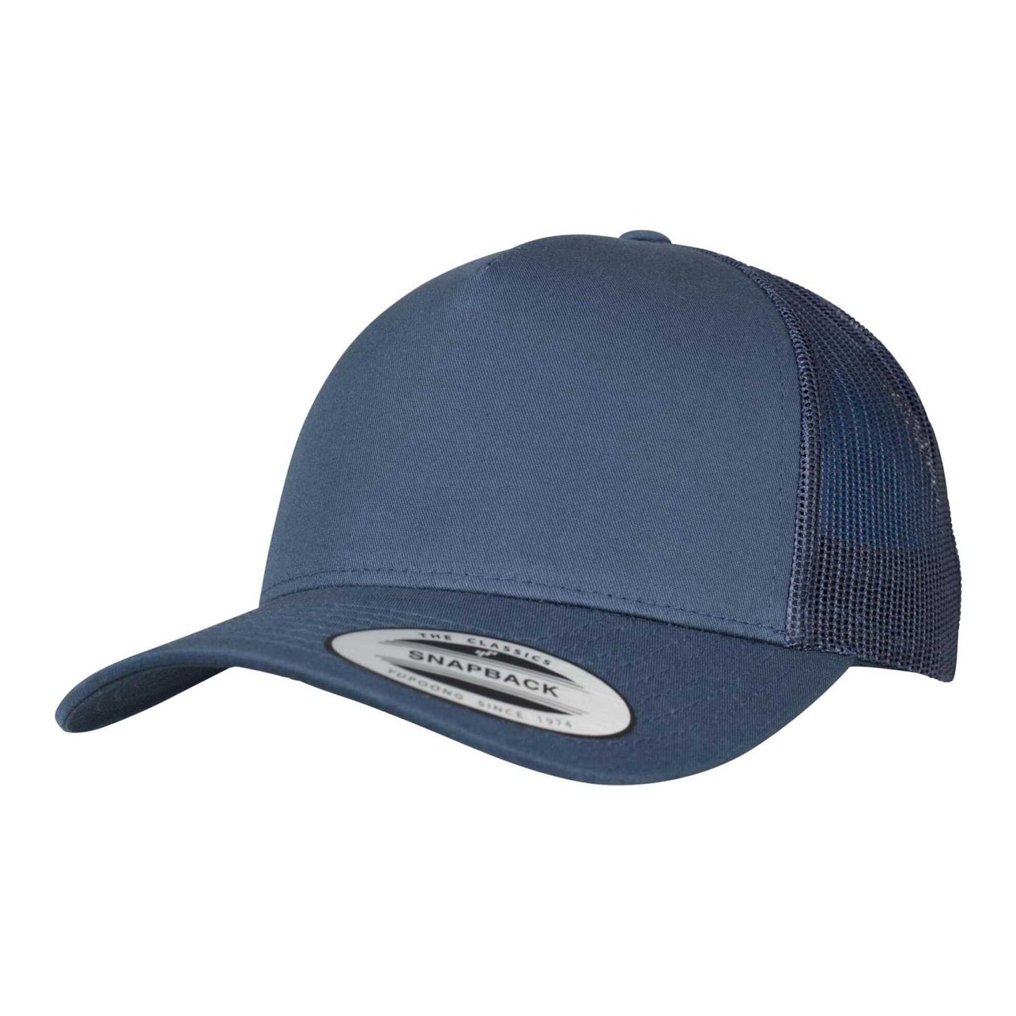 Navy - Front - Flexfit Unisex Adult Retro 5 Panel Trucker Cap