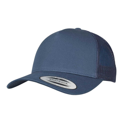 Navy - Front - Flexfit Unisex Adult Retro 5 Panel Trucker Cap